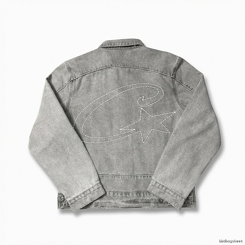 Corteiz denim retro-style grey coat