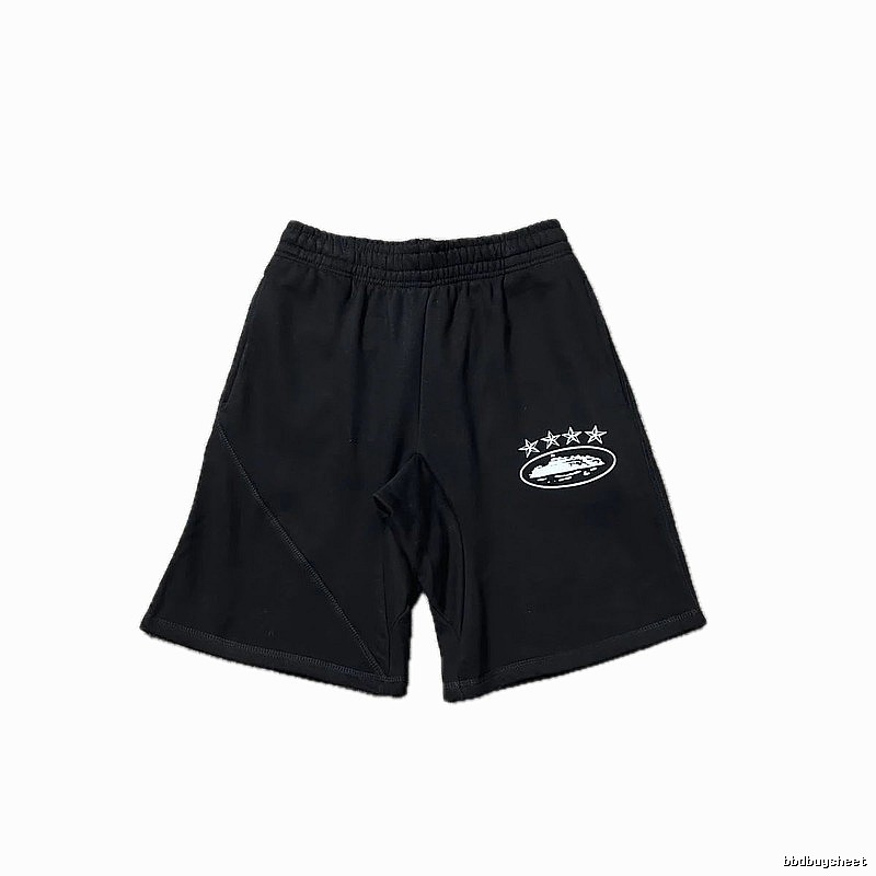 Corteiz five-star pattern black shorts