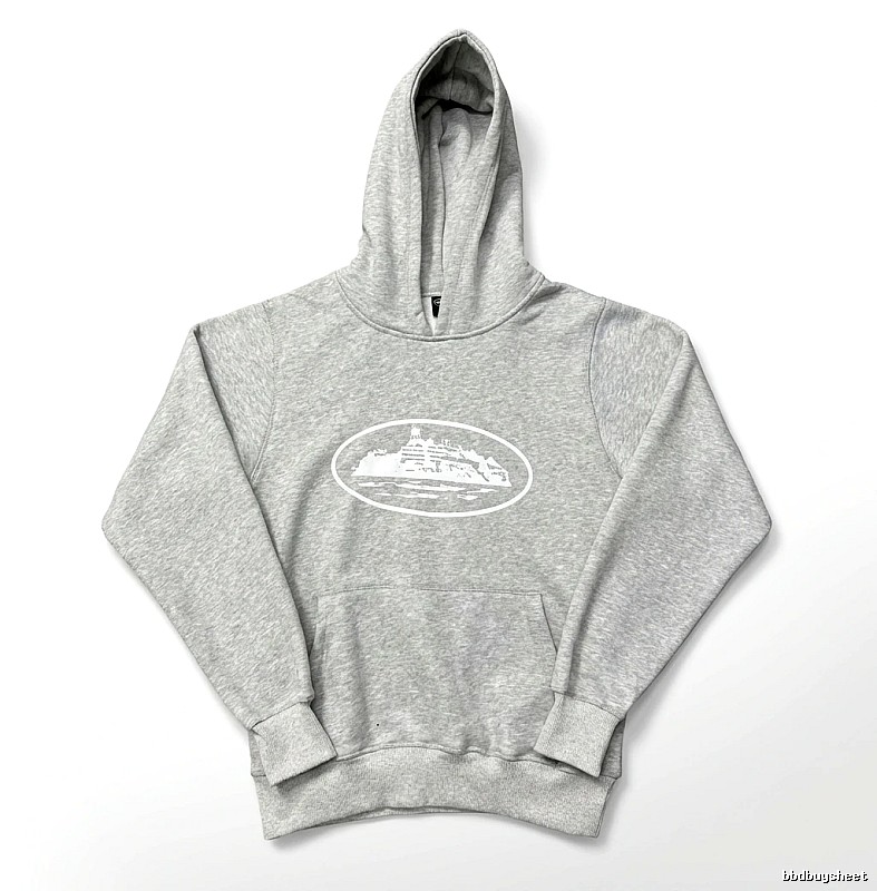 Corteiz Grey Minimalist Style Hoodie