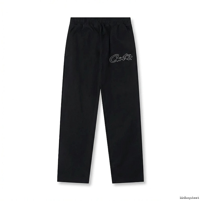 Corteiz minimalist style black long trousers