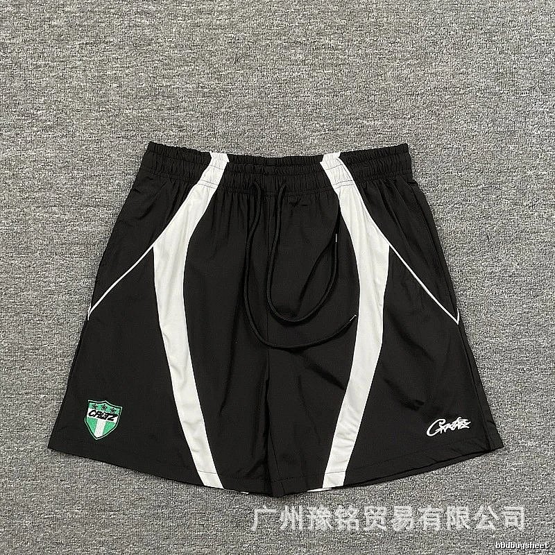 Corteiz Shield Logo Street Style Black and White Shorts