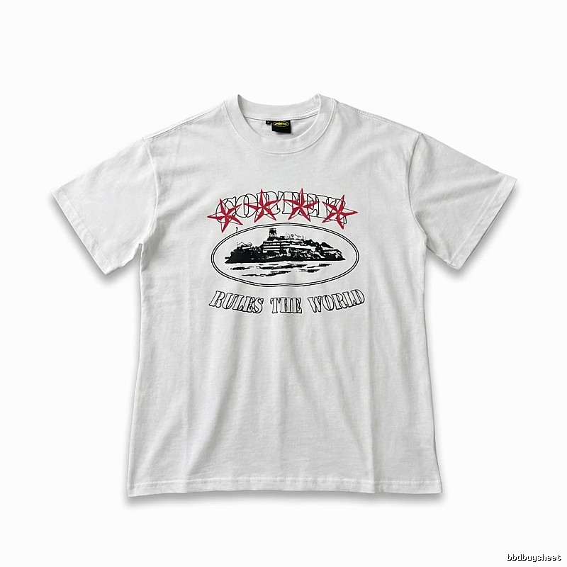 Corteiz trendy style white T-shirt