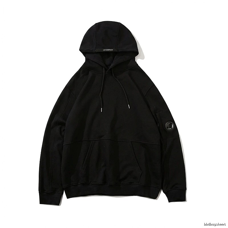 C.P. COMPANY minimalist style black hoodie