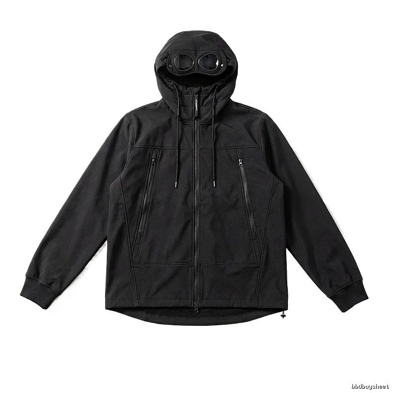 C.P. hooded simple style black coat