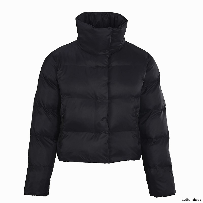 Daily Edit Stand-Collar Puffer Jacket - Black