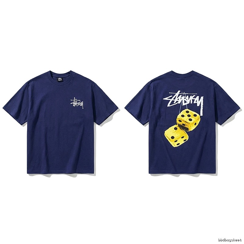 Deep blue T-shirt with Stussy dice print
