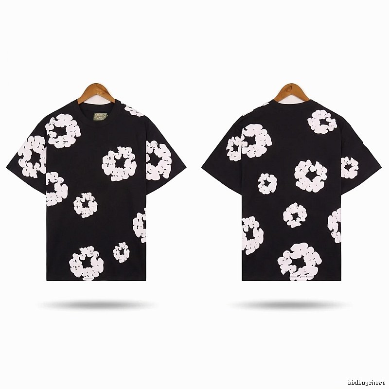 DENIM TEARS Black and White Retro Short-sleeve Shirt