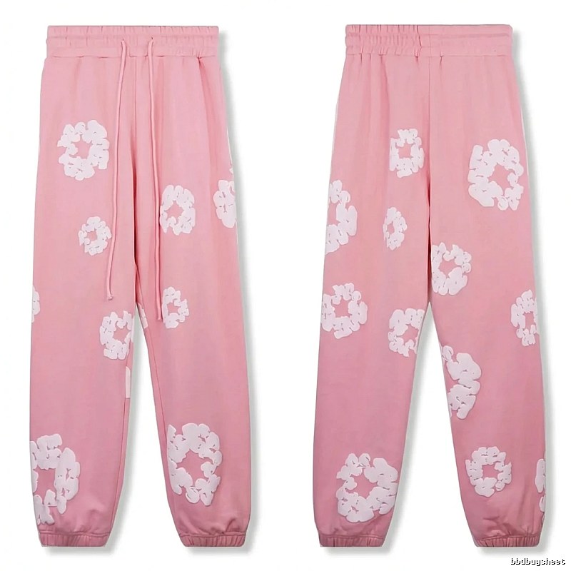 DENIM TEARS Flower Pink Sweatpants