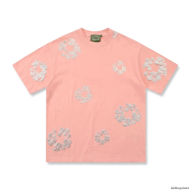 DENIM TEARS Pink Trendy Short-sleeve