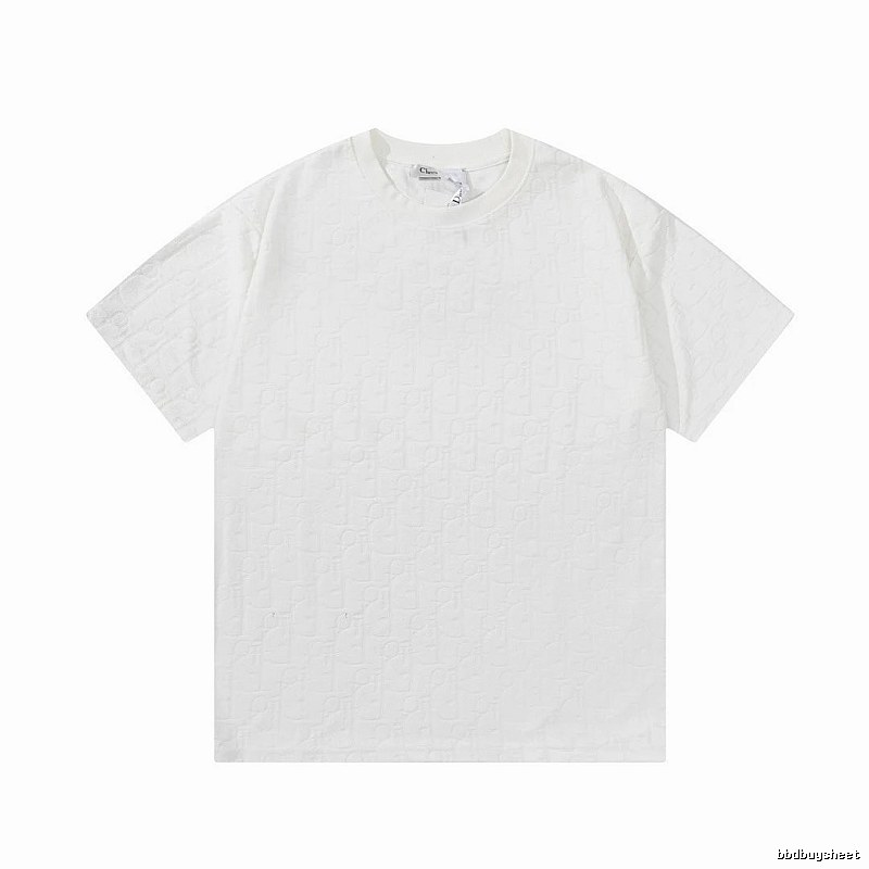 Dior All-over Monogram Print Light Luxury Style White T-Shirt