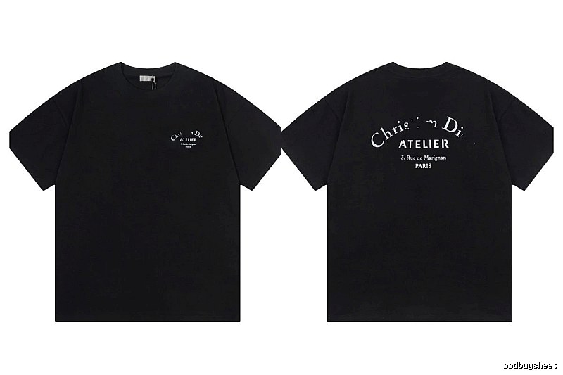 Dior Atelier Minimalist Style Black Short-sleeve T-shirt