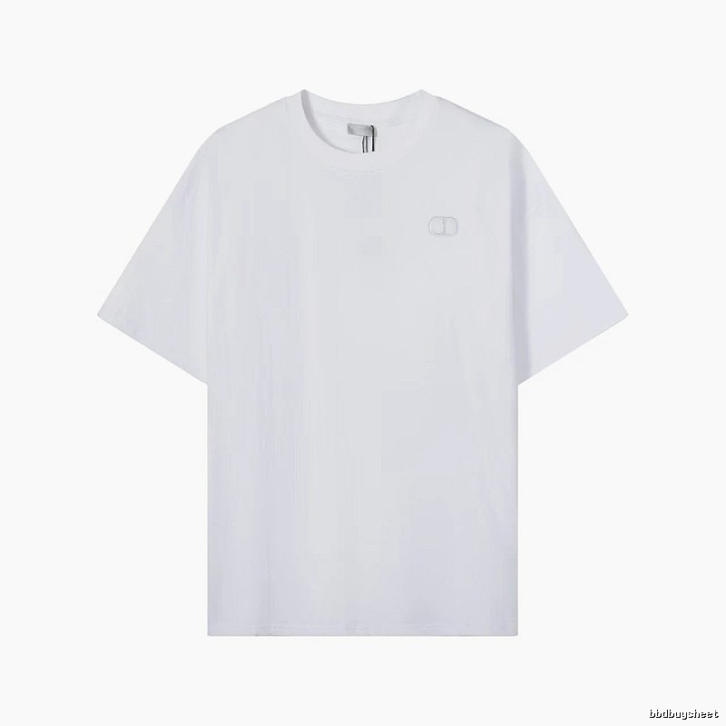 Dior CD Embroidered Minimalist Style White T-Shirt