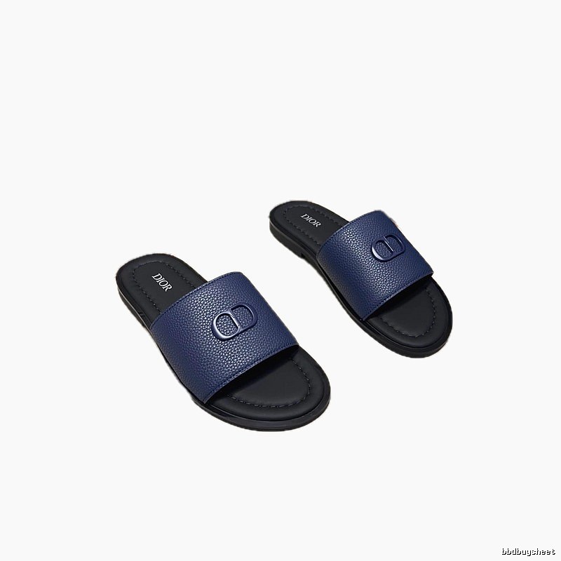 Dior CD Series Minimalist Style Navy Blue Slide Sandals