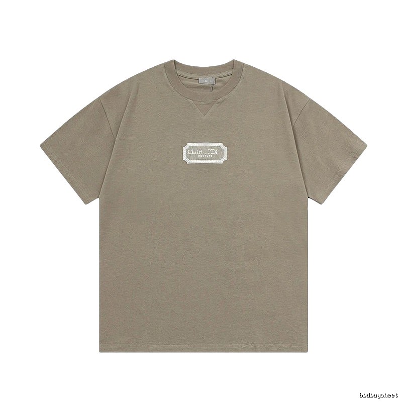 Dior Couture Minimalist Khaki Short-sleeve T-shirt