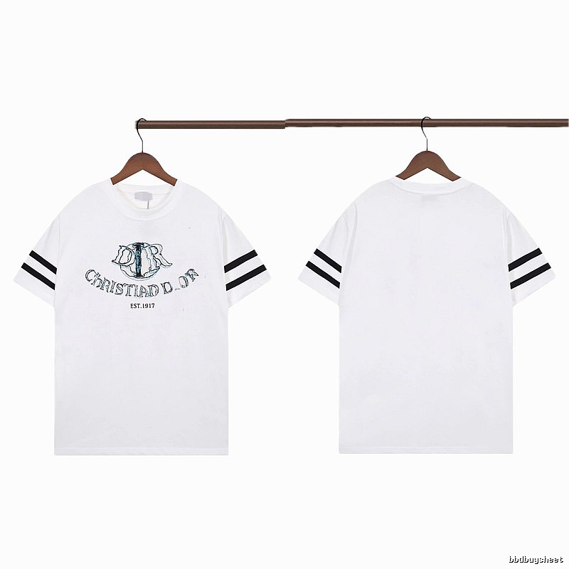 Dior Embroidered Collection Vintage Style White Short-sleeve T-shirt