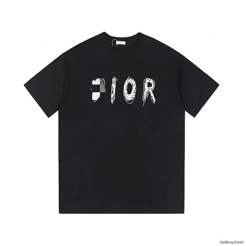 Dior Graffiti Collection Street Style Black Short-sleeve T-shirt