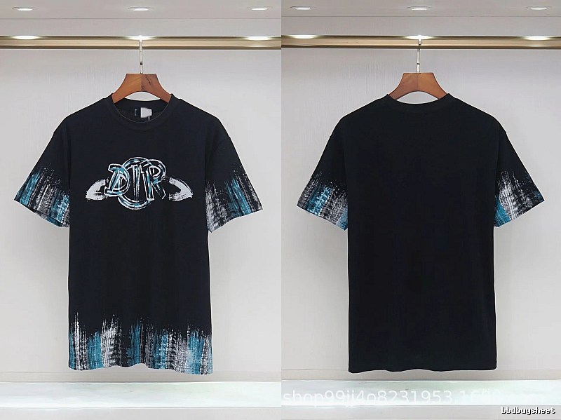 Dior Graffiti Cool Trendy Black Short-sleeve T-shirt