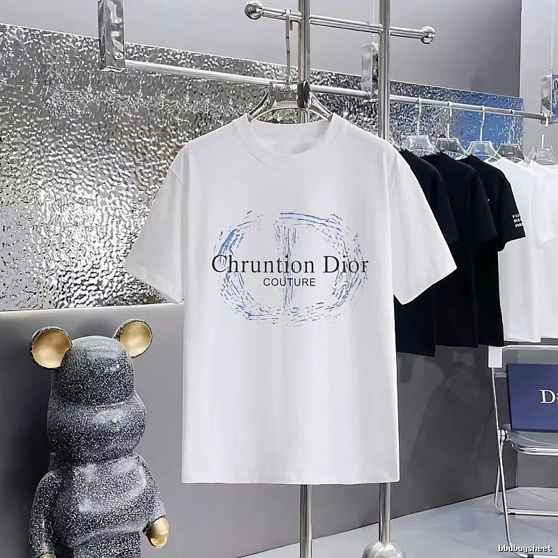 Dior Haute Couture Printed Light Luxury Style White T-shirt