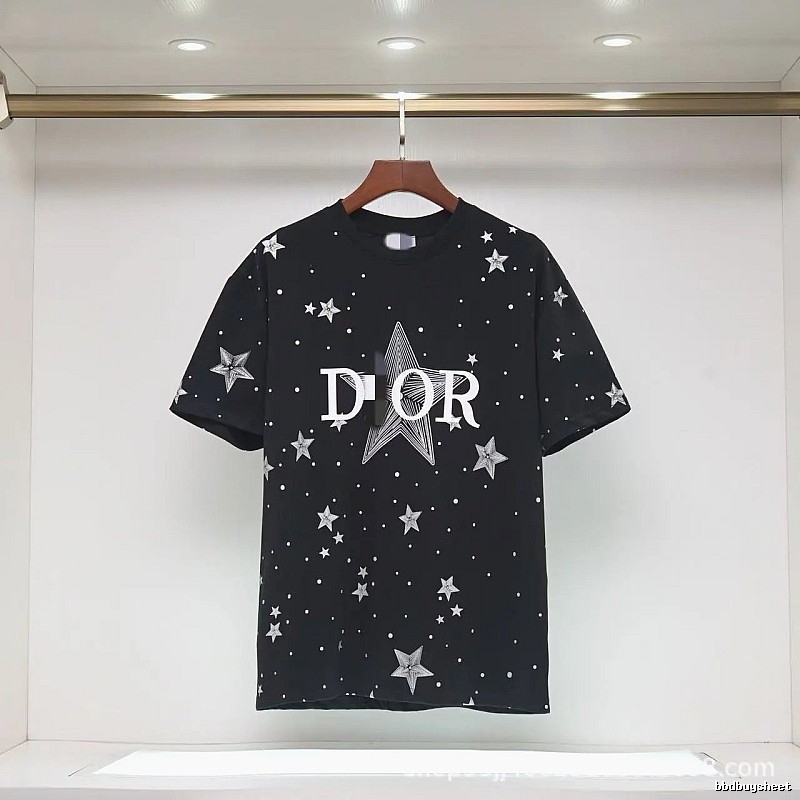 Dior Trendy Cool All-over Star Print Black T-Shirt