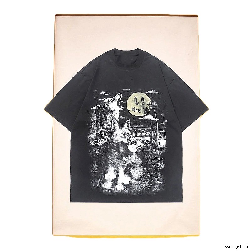 DREW Animal Print Street Style Black T-Shirt