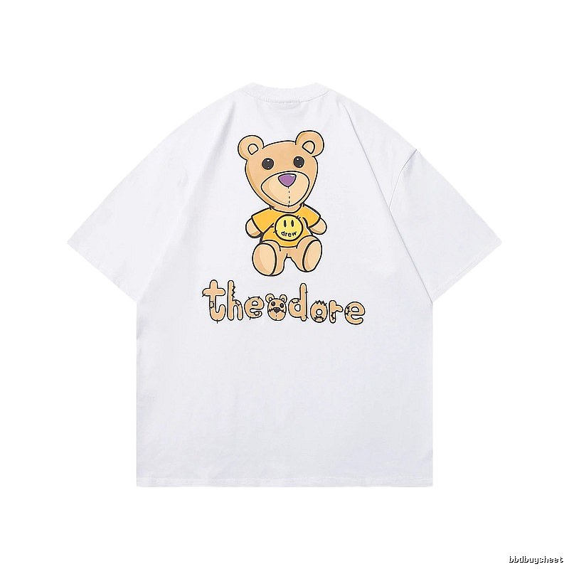 DREW Bear Print Street Style White T-shirt