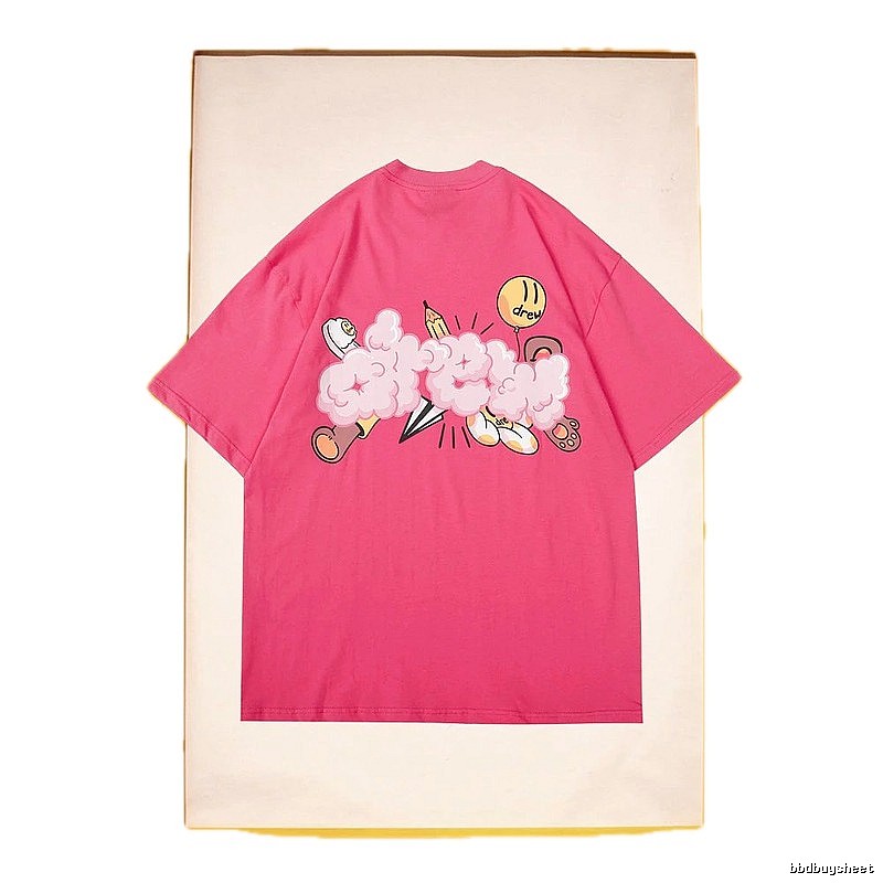 DREW Cloud Print Street Style Pink T-Shirt