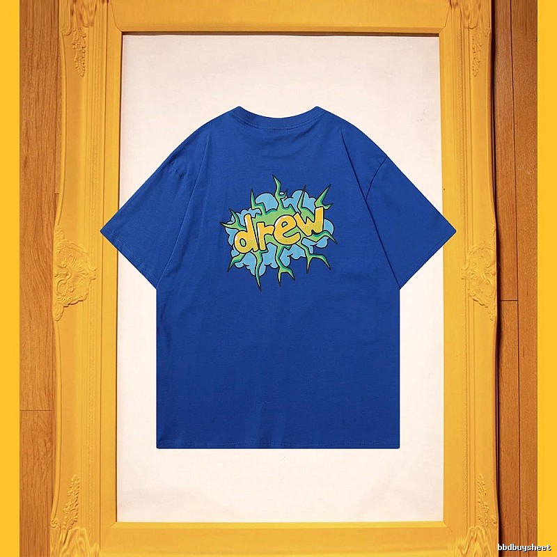 DREW Explosion Print Street Style Blue T-Shirt
