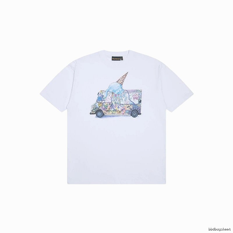 DREW Graffiti Ice Cream Truck Street Style White T-shirt