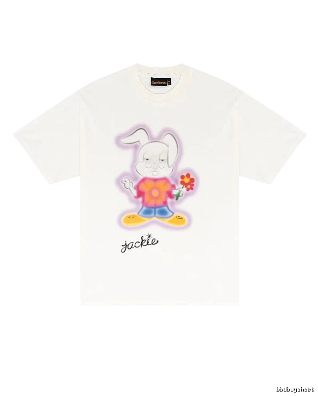 DREW Rabbit Graffiti Cool Trendy Off-white T-shirt