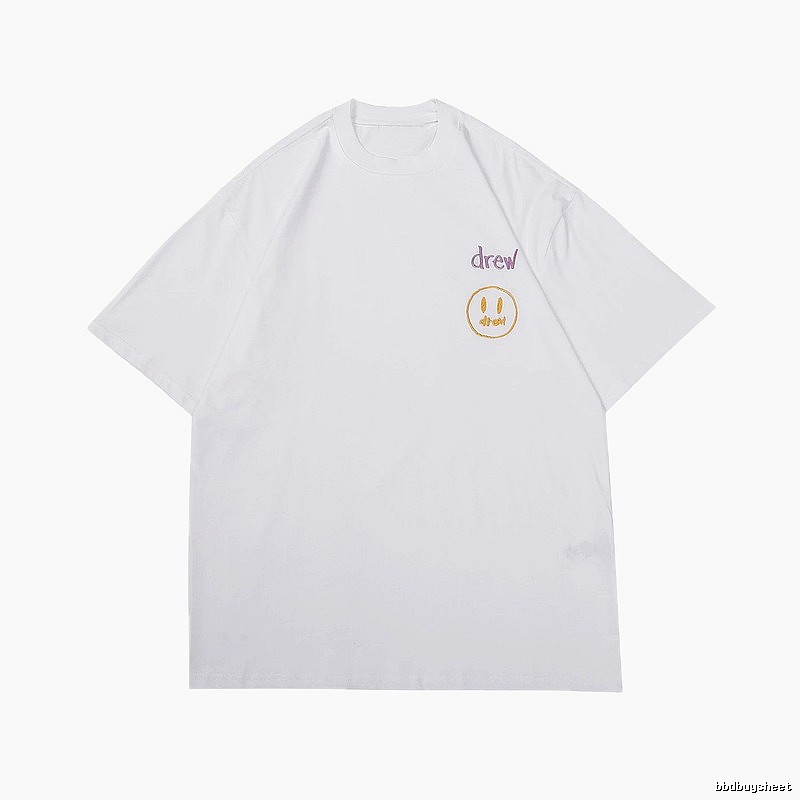 DREW Smiley Embroidered Street Style White T-Shirt