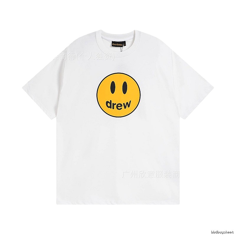 DREW Smiley Series Casual Style White Short-sleeve T-shirt