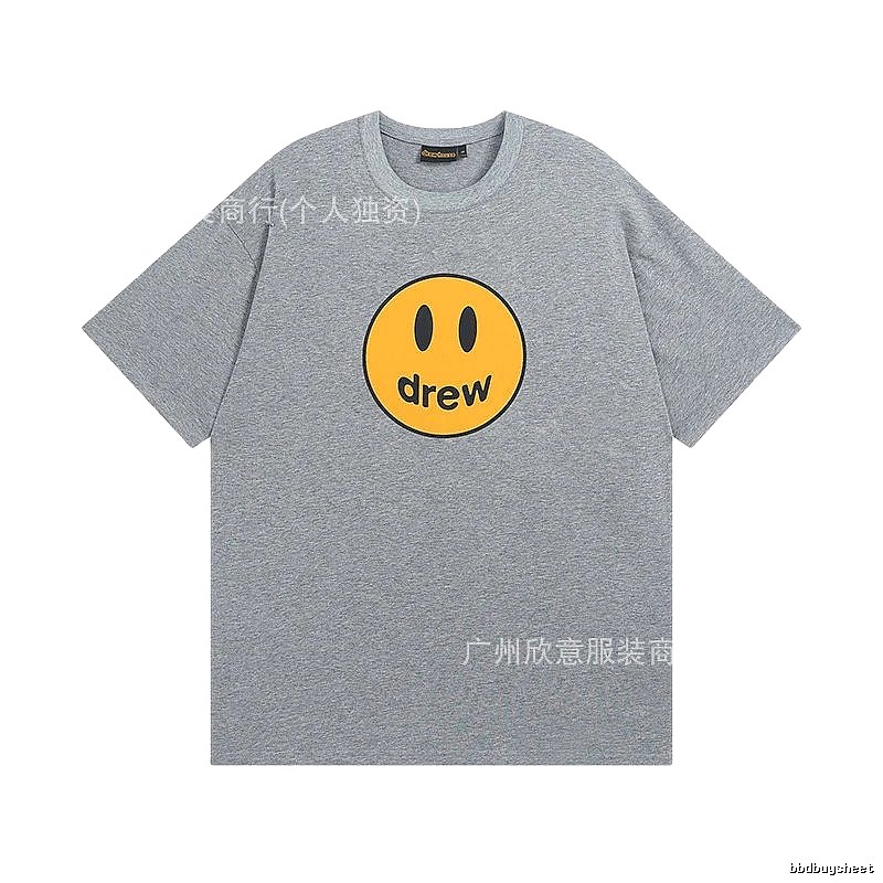 DREW Smiley Series Street Style Gray T-shirt