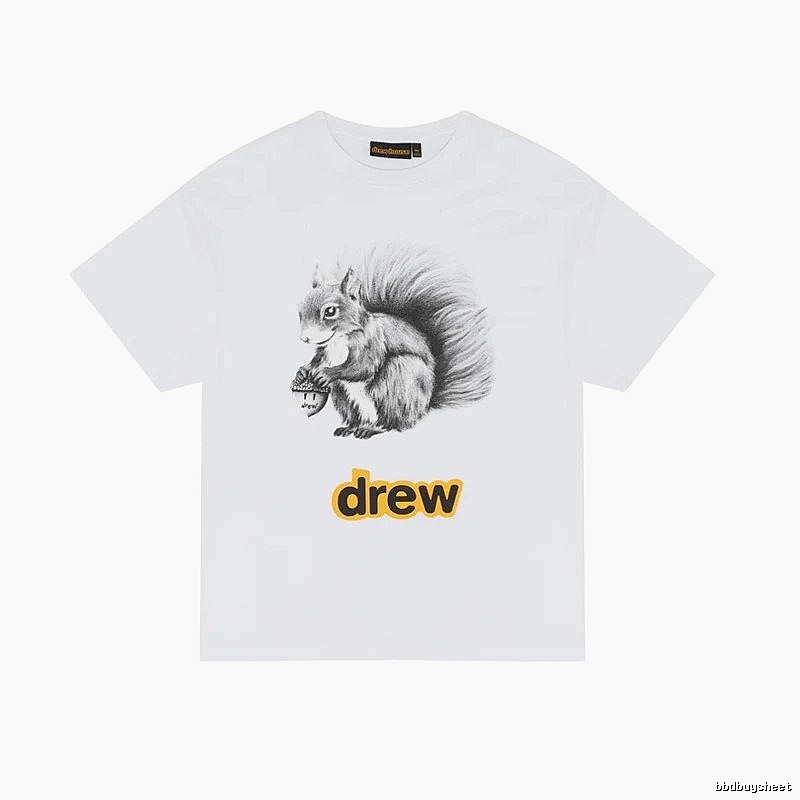 DREW Squirrel Print Street Style White T-shirt