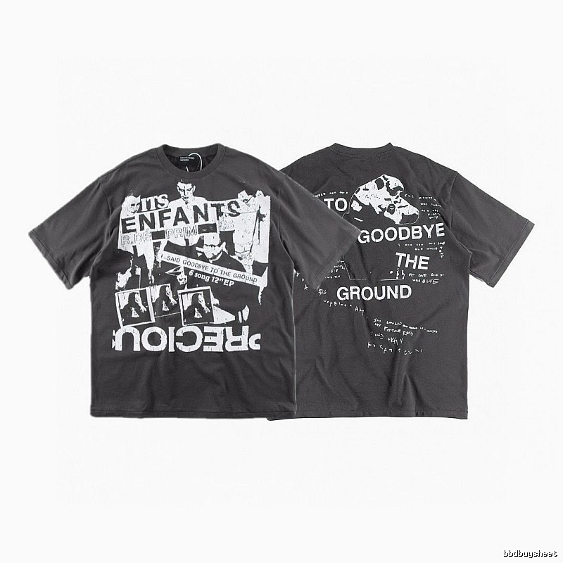 ERD GRJKD Printed Dark Style Charcoal Gray T-Shirt