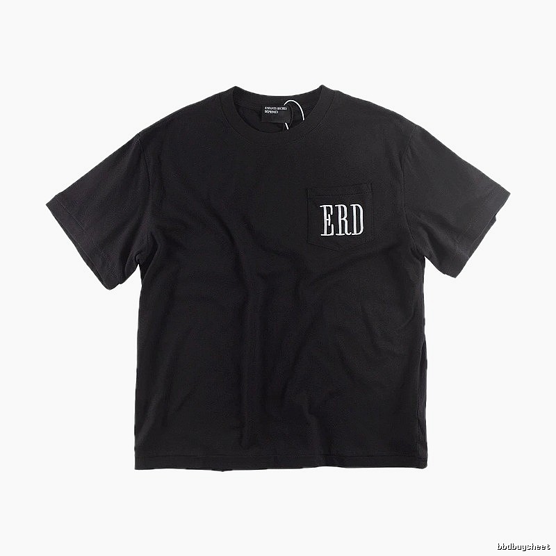 ERD Pocket Embroidery High Street Style Black T-shirt
