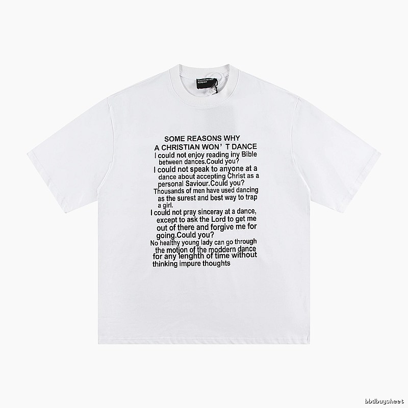 ERD Slogan Print Street Style White T-Shirt