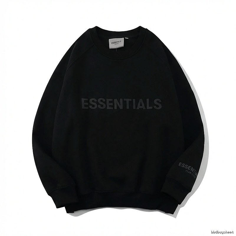 ESSENTIALS minimalist style black sweatshirt
