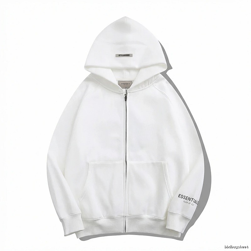 ESSENTIALS minimalist style white hoodie