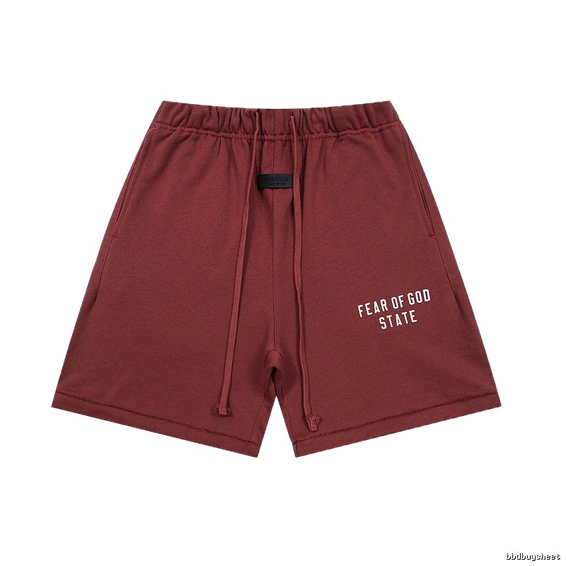 ESSENTIALS Simple Style Burgundy Shorts