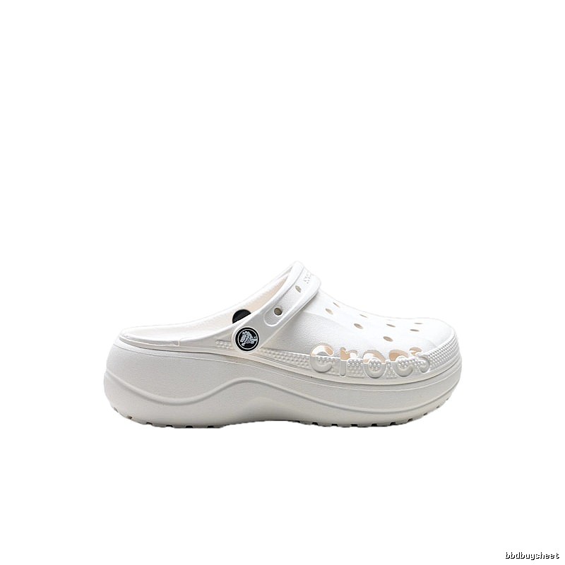 Fashionable white Crocs clogs