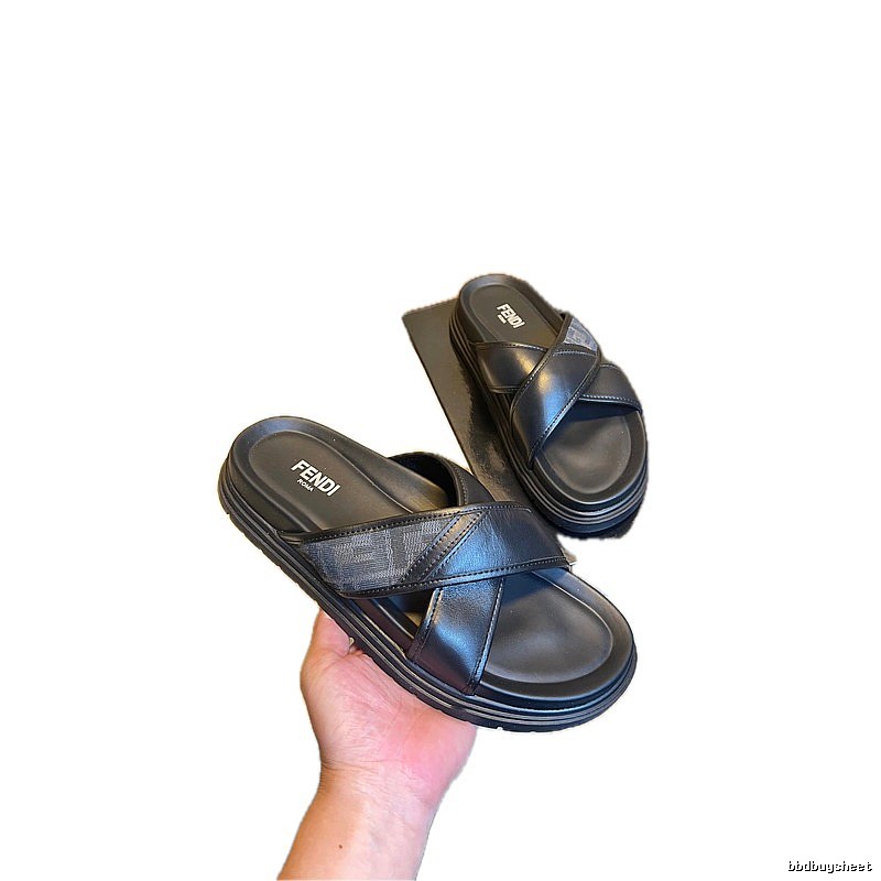 Fendi FF Monogram Casual Black Slides