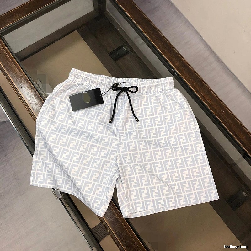 Fendi FF Monogram Casual Style Light Blue Shorts