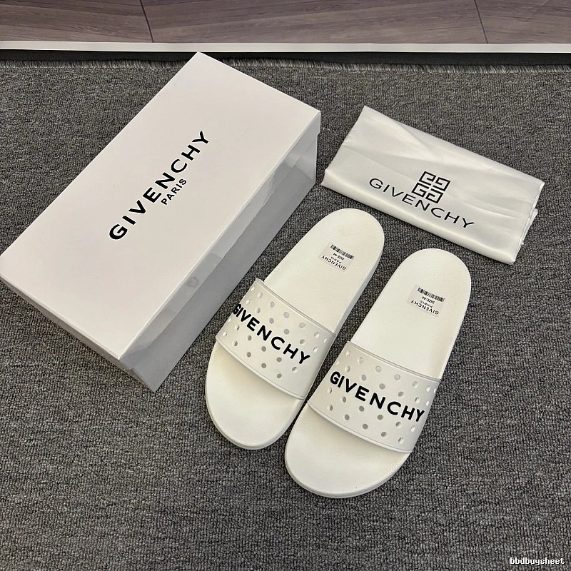 Givenchy Cut-out Trendy Style White Slides