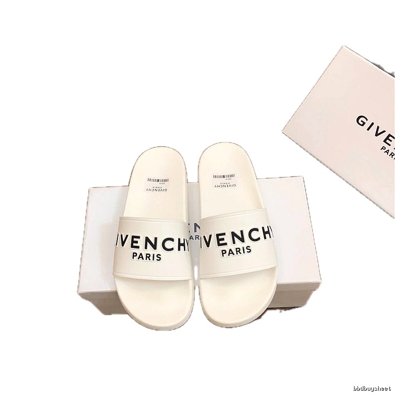 Givenchy Letter Print Minimalist Style White Slippers