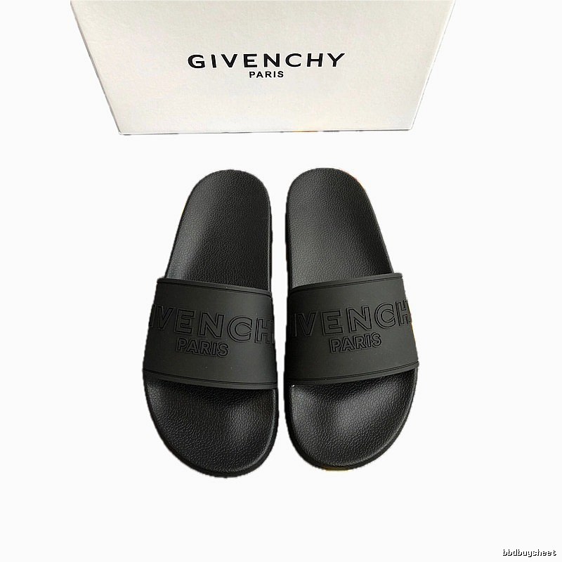 Givenchy PARIS Embossed Casual Black Slides
