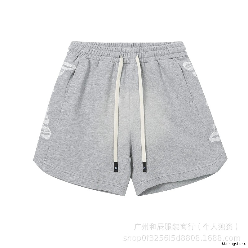 Godspeed Print Street Style Light Gray Casual Shorts