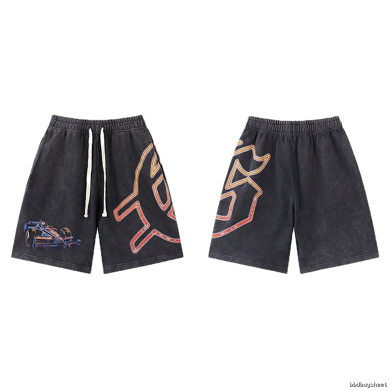Godspeed Racing Print Street Style Charcoal Black Shorts