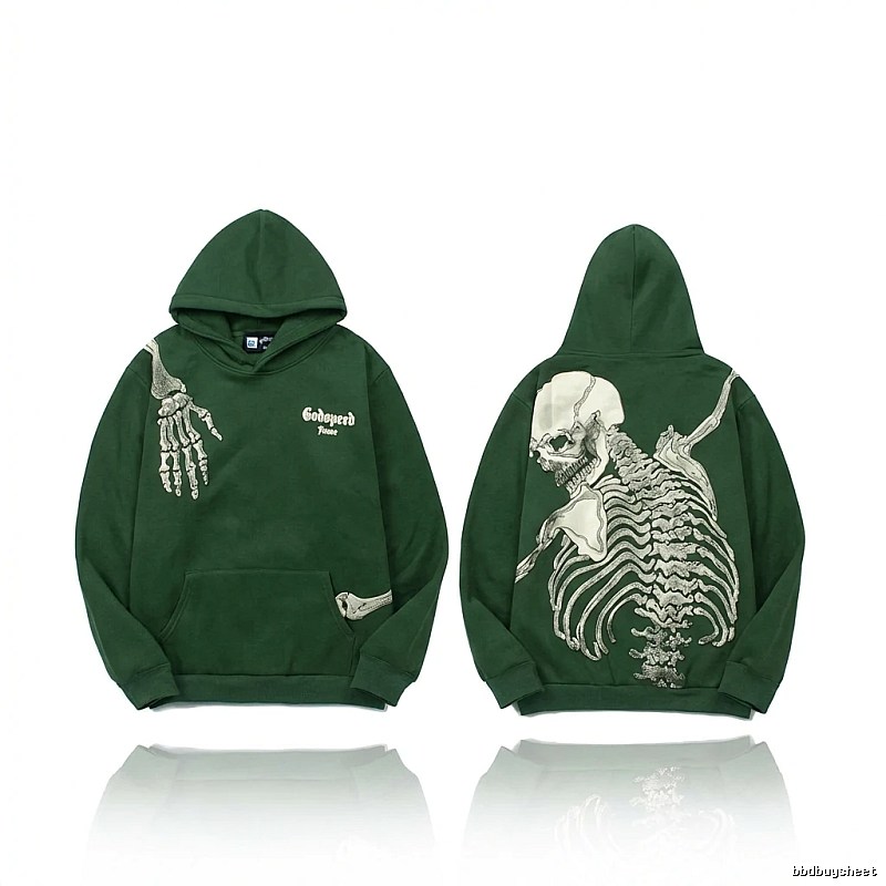 Godspeed Skeleton Style Dark Green Hoodie