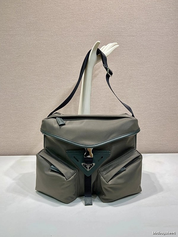 Gray Geometric Shoulder Bag Prada Shoulder Bag for Daily Rotation