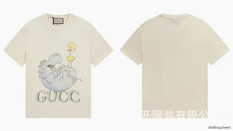 Gucci Cartoon Hippo Casual Off-white T-shirt